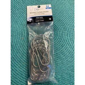 Mainstays Shower Curtain Hooks 12 Pieces. NIP